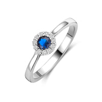 vDam Ring Saffier Zirkonia Zilver Gerhodineerd 1341431