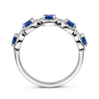vDam Ring Saffierkleurig En Wit Zirkonia Halo Zilver Gerhodineerd 1336750 Maat 19