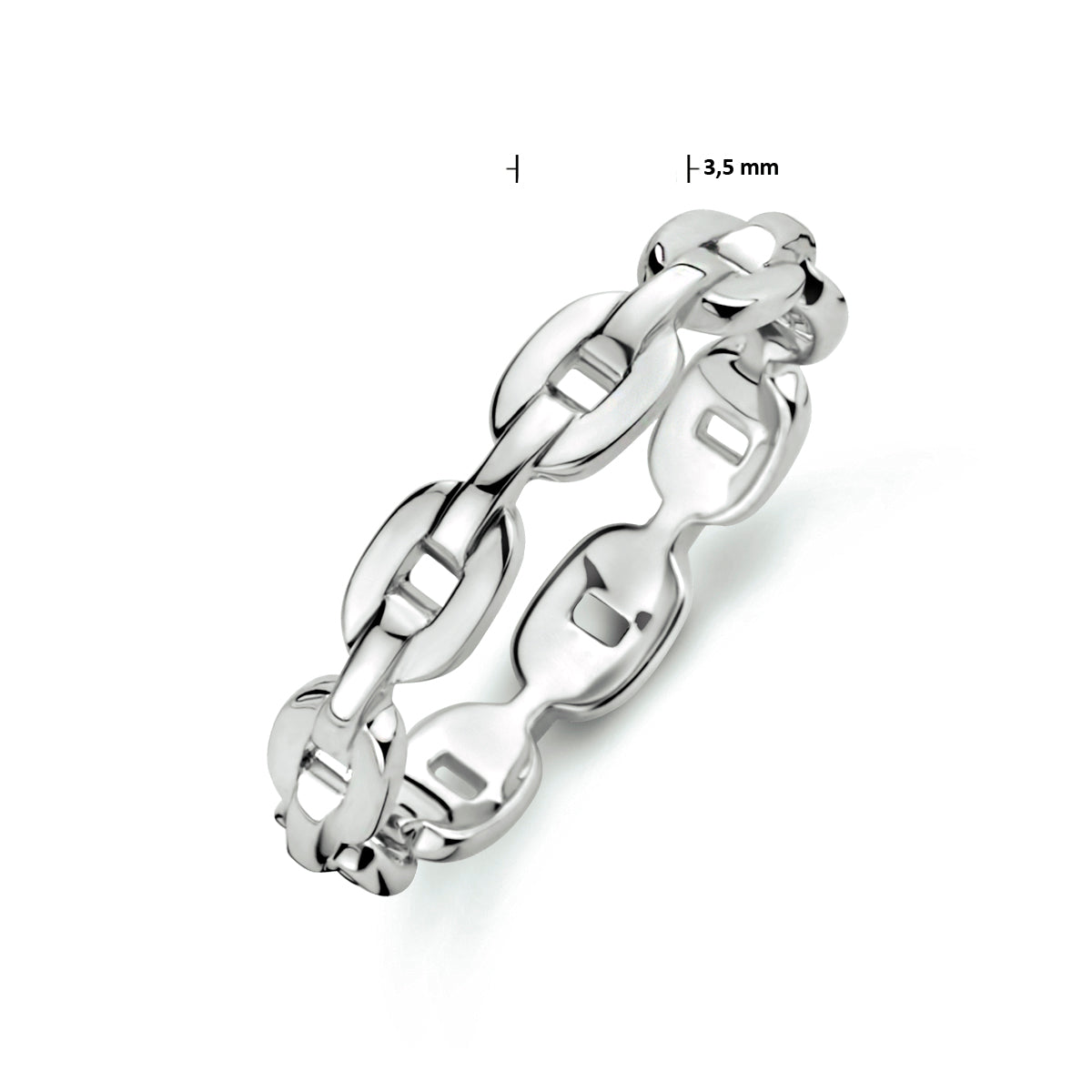 vDam Ring Schakel Zilver Gerhodineerd 1333679 Maat 16½