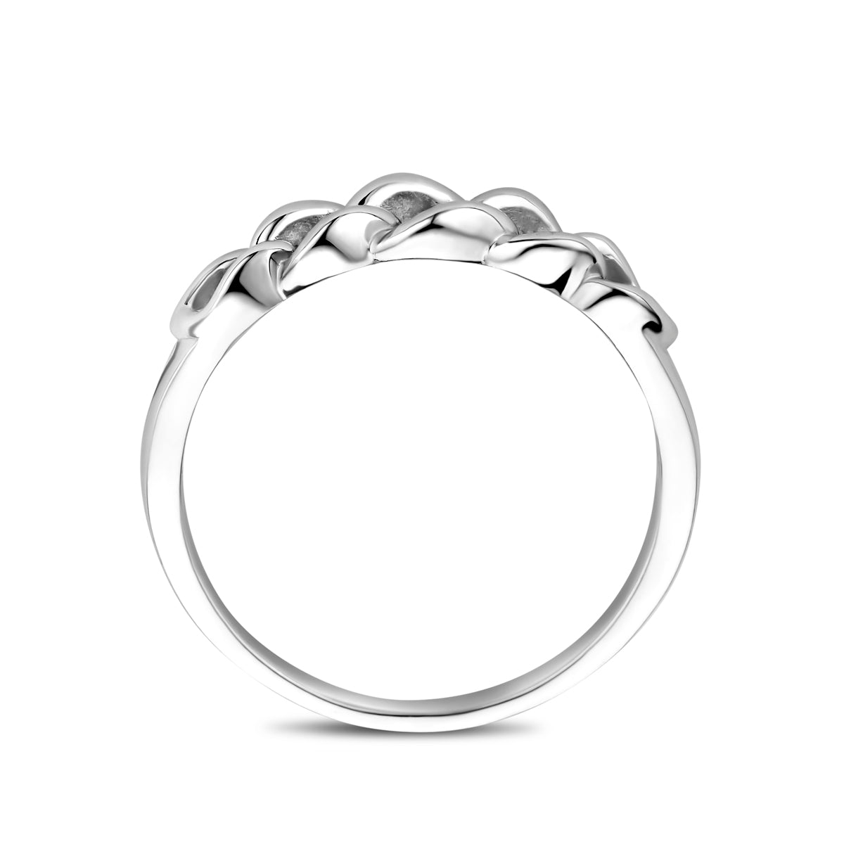 vDam Ring Schakel Zilver Gerhodineerd 1339552 Maat 17¼