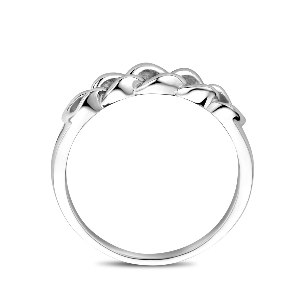 vDam Ring Schakel Zilver Gerhodineerd 1339553 Maat 17¾