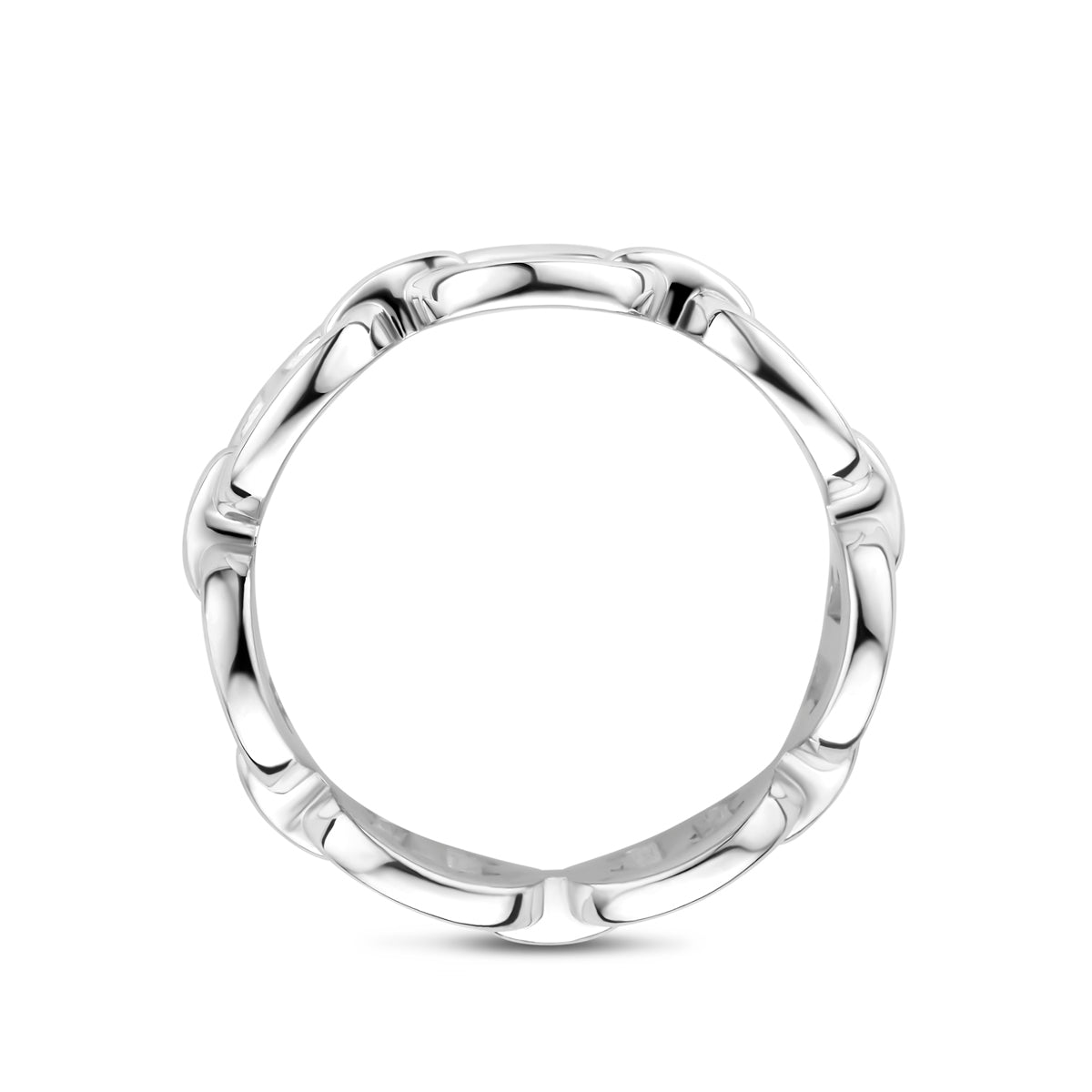 vDam Ring Schakel Zilver Gerhodineerd 1339558 Maat 17¾