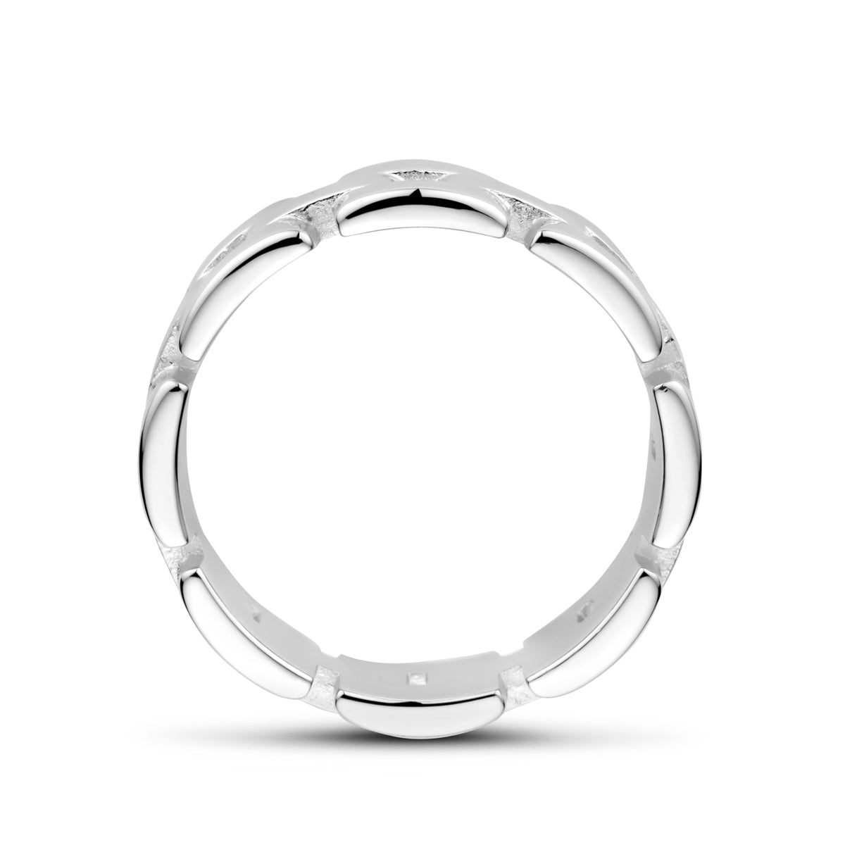 vDam Ring Schakel Zilver Gerhodineerd 1339983 Maat 17¾