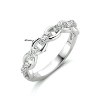 vDam Ring Schakel Zirkonia Zilver Gerhodineerd 1334132 Maat 18½