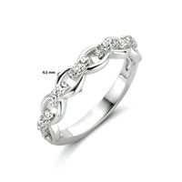 vDam Ring Schakel Zirkonia Zilver Gerhodineerd 1334133 Maat 19