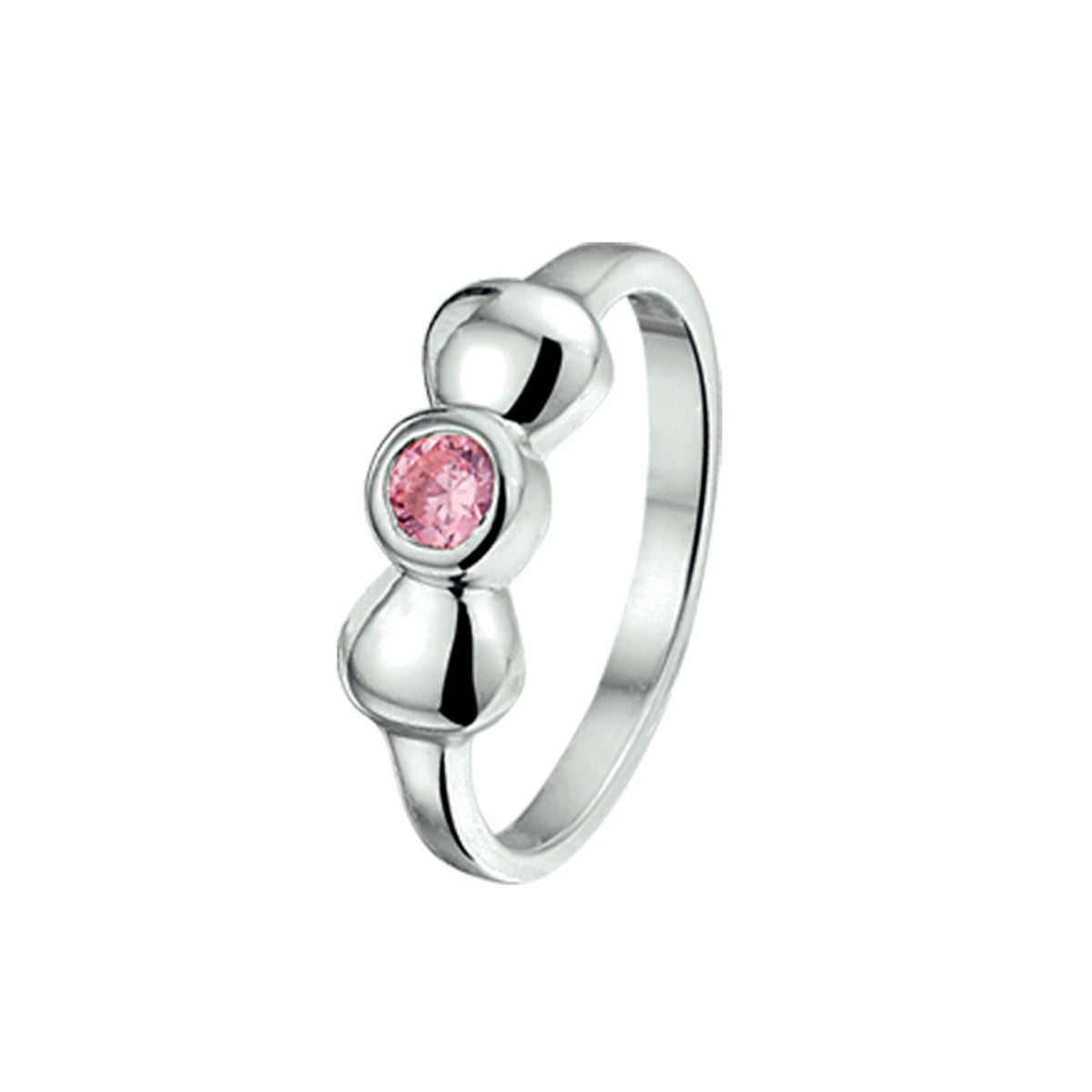 vDam Ring Strik Roze Zirkonia Zilver Gerhodineerd 1329388