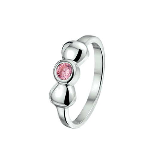 vDam Ring Strik Roze Zirkonia Zilver Gerhodineerd 1329389