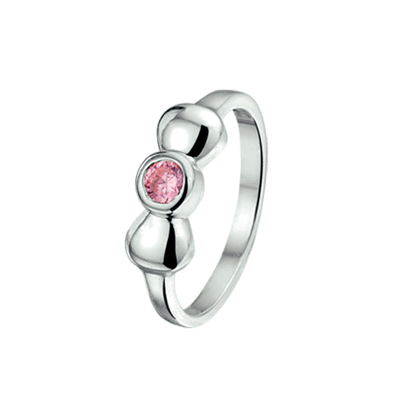 vDam Ring Strik Roze Zirkonia Zilver Gerhodineerd 1329392
