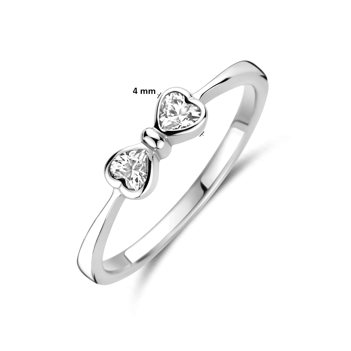 vDam Ring Strik Zirkonia Zilver Gerhodineerd 1341843 Maat 18½