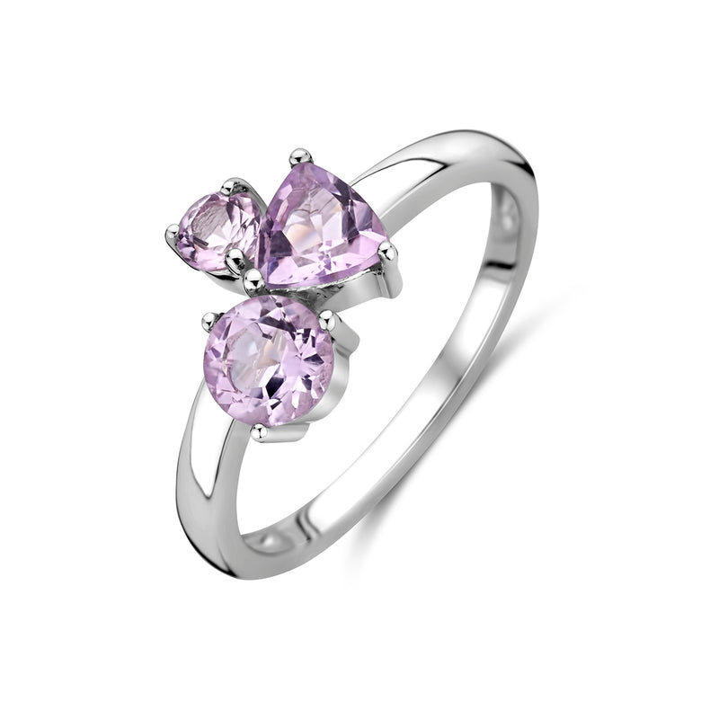 vDam Ring Trilogie Amethist Zilver Gerhodineerd 1337890