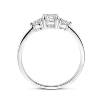 vDam Ring Trilogie Zirkonia 7 X 5 Mm Zilver Gerhodineerd 1338914 Maat 17¾