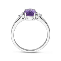 vDam Ring Trilogie Zirkonia En Amethist Zilver Gerhodineerd 1337800 Maat 16½