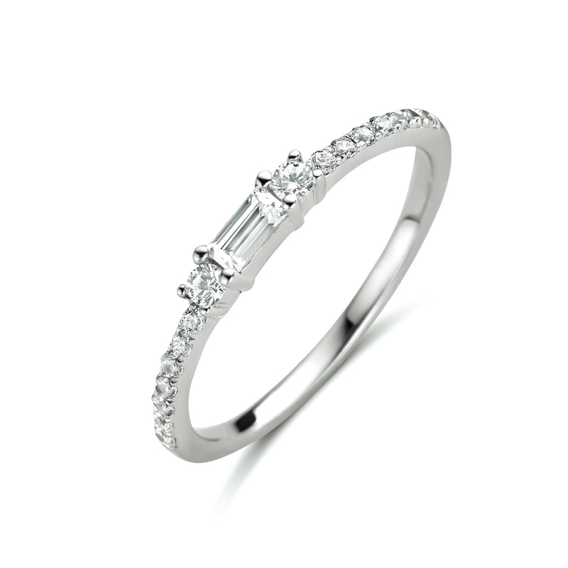 vDam Ring Trilogie Zirkonia Zilver Gerhodineerd 1335011