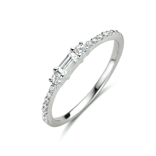 vDam Ring Trilogie Zirkonia Zilver Gerhodineerd 1335011