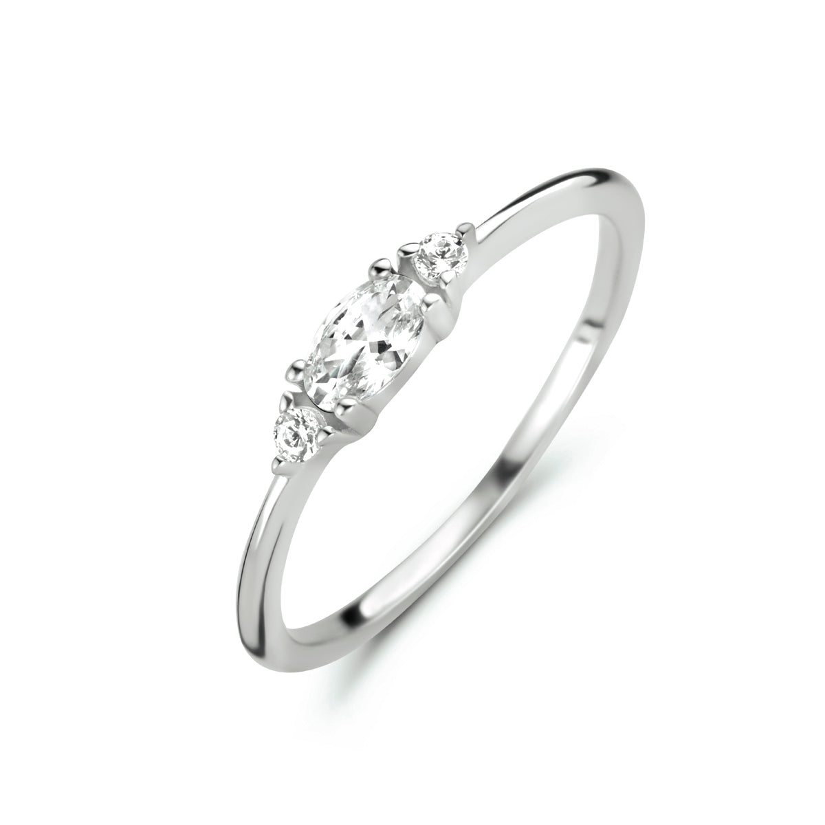 vDam Ring Trilogie Zirkonia Zilver Gerhodineerd 1335015