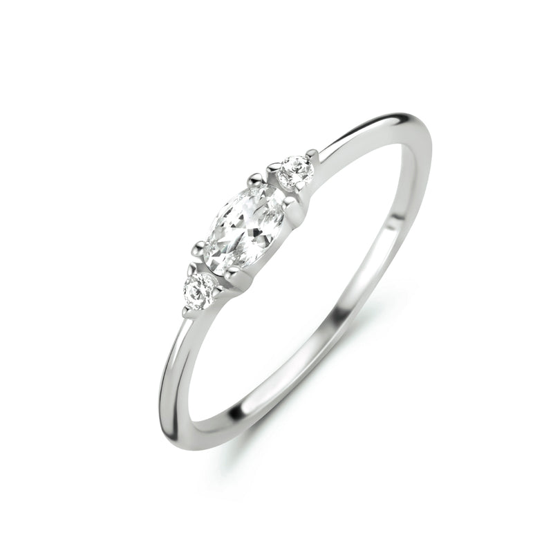 vDam Ring Trilogie Zirkonia Zilver Gerhodineerd 1335016