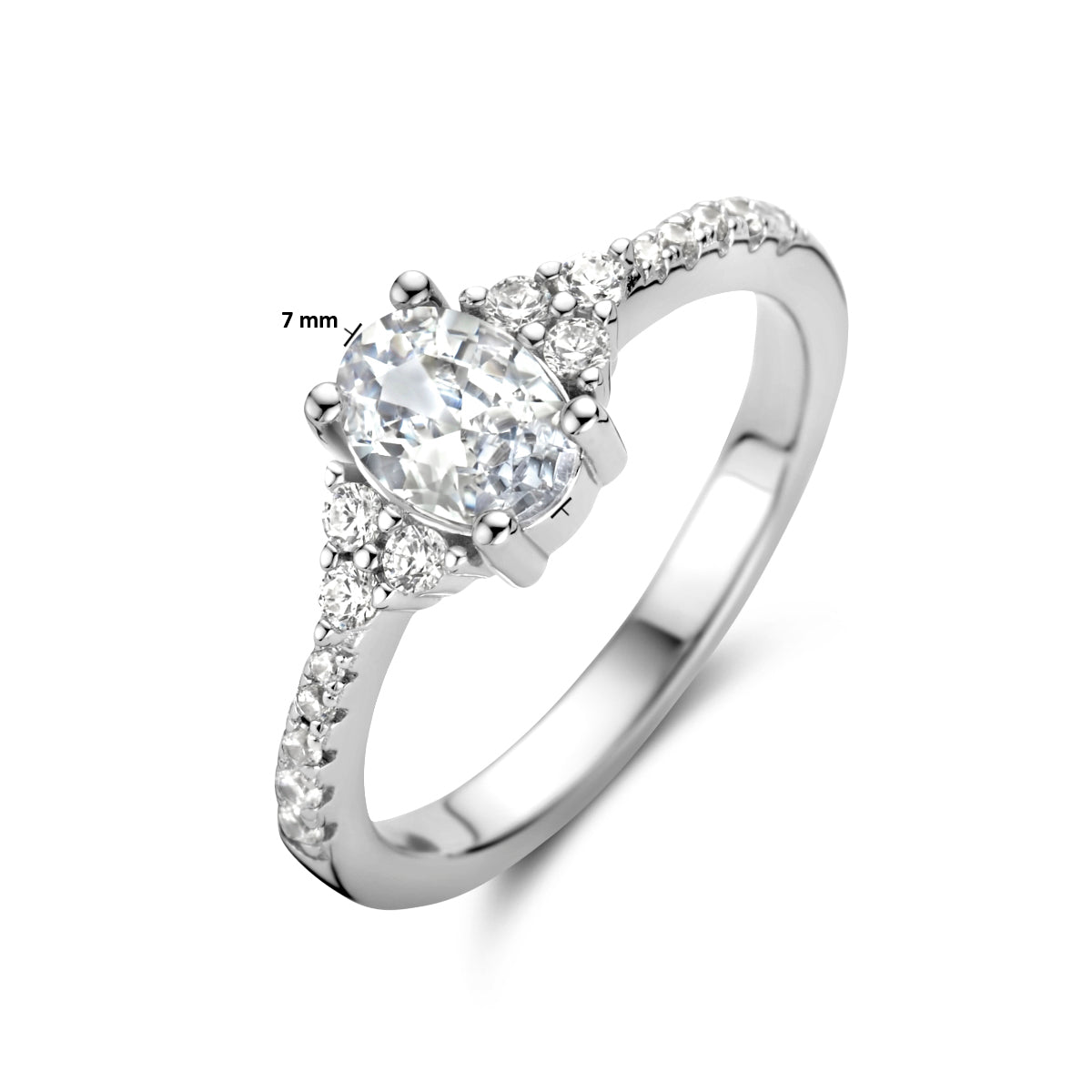 vDam Ring Trilogie Zirkonia Zilver Gerhodineerd 1335242 Maat 16