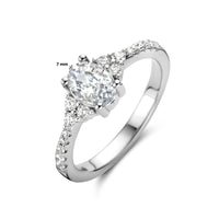 vDam Ring Trilogie Zirkonia Zilver Gerhodineerd 1335289 Maat 18½