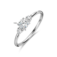 vDam Ring Trilogie Zirkonia Zilver Gerhodineerd 1335516 Maat 18½