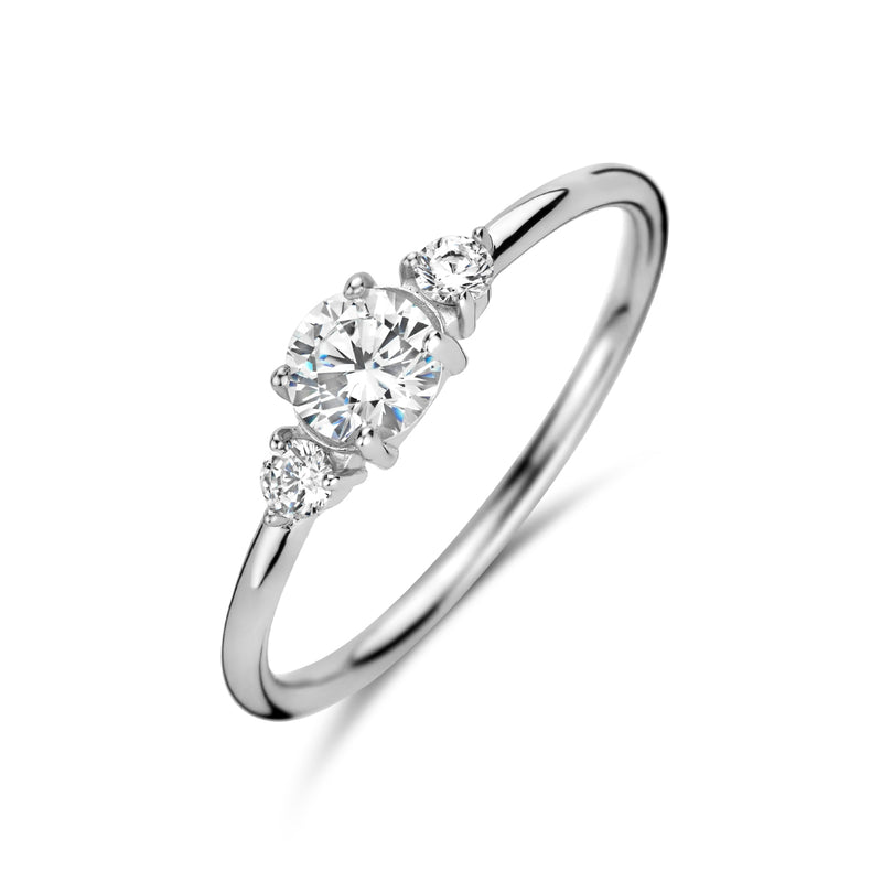 vDam Ring Trilogie Zirkonia Zilver Gerhodineerd 1335517