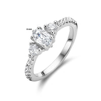 vDam Ring Trilogie Zirkonia Zilver Gerhodineerd 1336080 Maat 18½