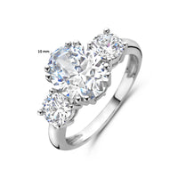 vDam Ring Trilogie Zirkonia Zilver Gerhodineerd 1336633 Maat 17¾