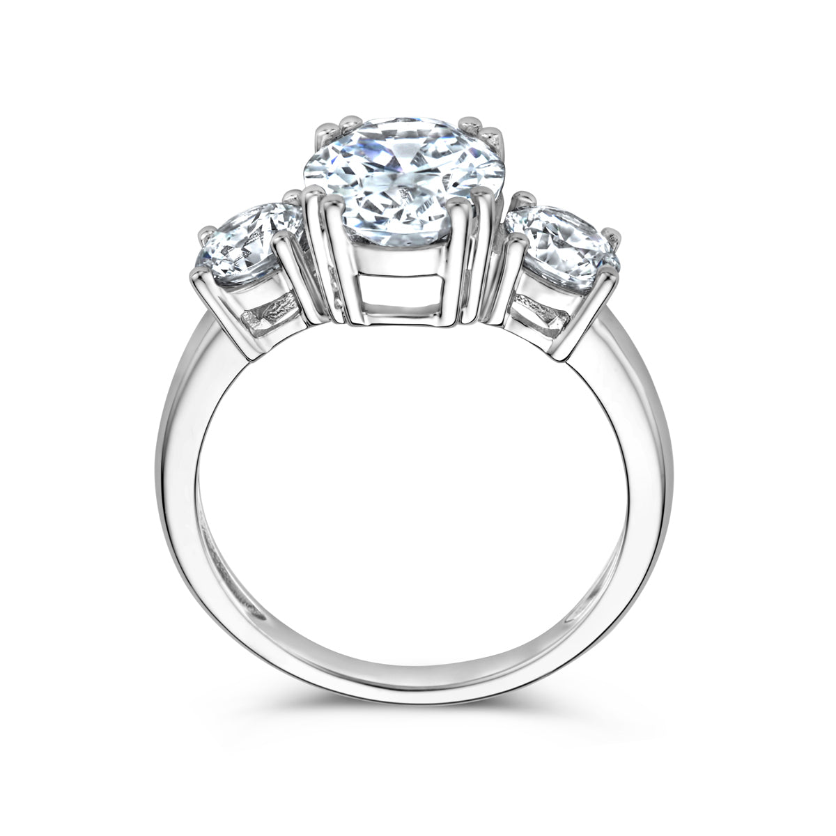 vDam Ring Trilogie Zirkonia Zilver Gerhodineerd 1336633 Maat 17¾