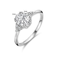 vDam Ring Trilogie Zirkonia Zilver Gerhodineerd 1336718 Maat 16