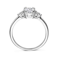 vDam Ring Trilogie Zirkonia Zilver Gerhodineerd 1336721 Maat 17¾