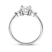 vDam Ring Trilogie Zirkonia Zilver Gerhodineerd 1338080 Maat 16