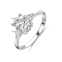 vDam Ring Trilogie Zirkonia Zilver Gerhodineerd 1338080 Maat 16