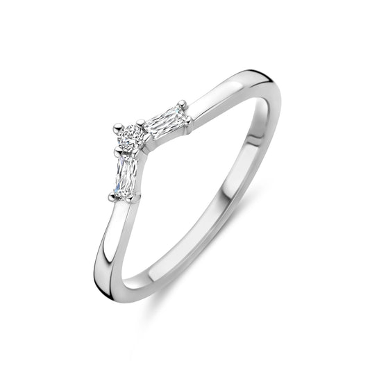 vDam Ring V Zirkonia Zilver Gerhodineerd 1339037