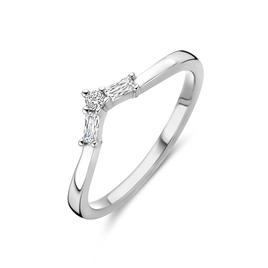 vDam Ring V Zirkonia Zilver Gerhodineerd 1340176
