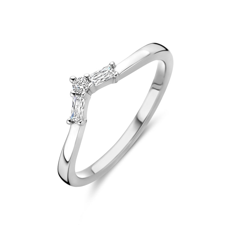 vDam Ring V Zirkonia Zilver Gerhodineerd 1340177