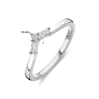 vDam Ring V Zirkonia Zilver Gerhodineerd 1339039 Maat 18½