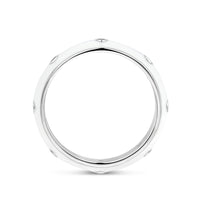 vDam Ring Wit Emaille En Zirkonia Zilver Gerhodineerd 1338934 Maat 17¼