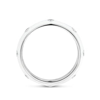 vDam Ring Wit Emaille En Zirkonia Zilver Gerhodineerd 1338936 Maat 18½