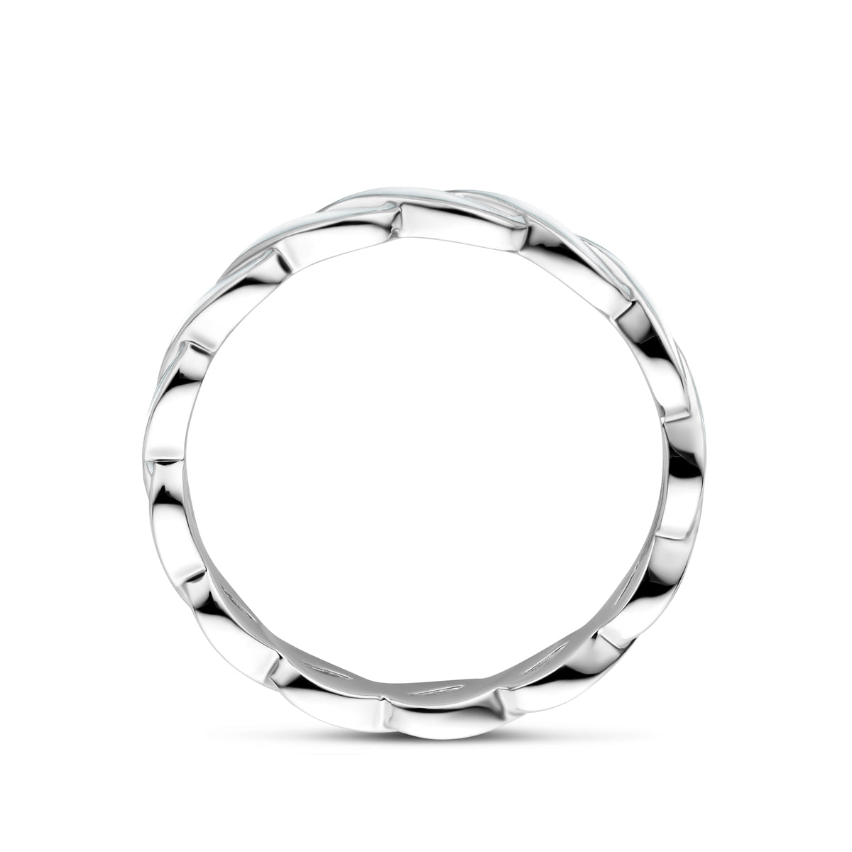 vDam Ring Wit Emaille Zilver Gerhodineerd 1338695 Maat 18½