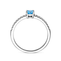 vDam Ring Wit En Blauw Zirkonia Zilver Gerhodineerd 1338785 Maat 16½