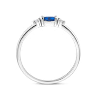 vDam Ring Wit En Blauw Zirkonia Zilver Gerhodineerd 1339068 Maat 16