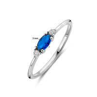 vDam Ring Wit En Blauw Zirkonia Zilver Gerhodineerd 1339070 Maat 17¼