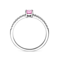 vDam Ring Wit En Roze Zirkonia Zilver Gerhodineerd 1338794 Maat 17¼