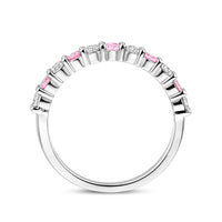 vDam Ring Wit En Roze Zirkonia Zilver Gerhodineerd 1338902 Maat 16½