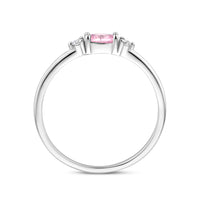vDam Ring Wit En Roze Zirkonia Zilver Gerhodineerd 1339064 Maat 16½