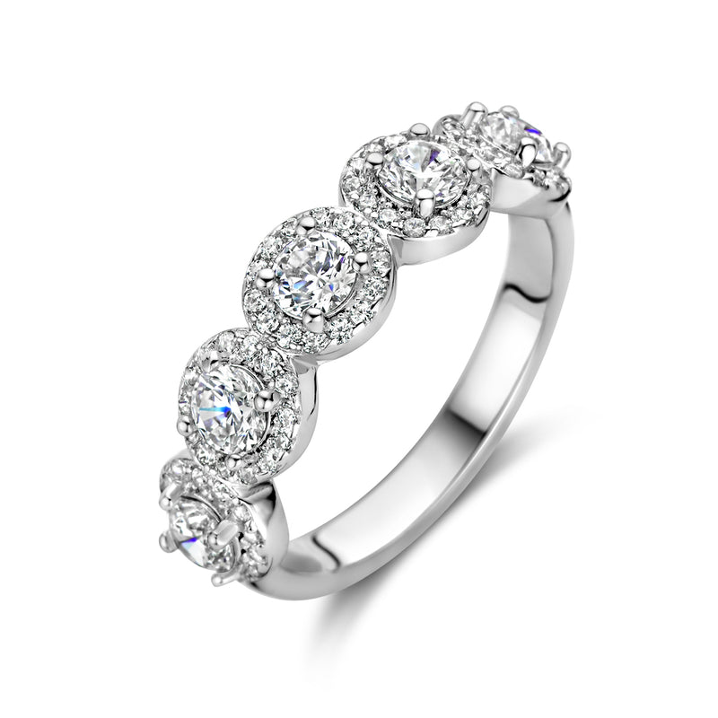vDam Ring Zikonia Halo Zilver Gerhodineerd 1336751