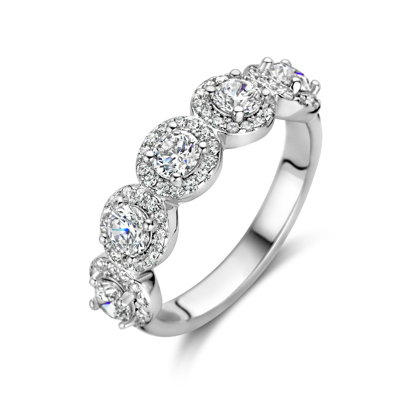 vDam Ring Zikonia Halo Zilver Gerhodineerd 1336754
