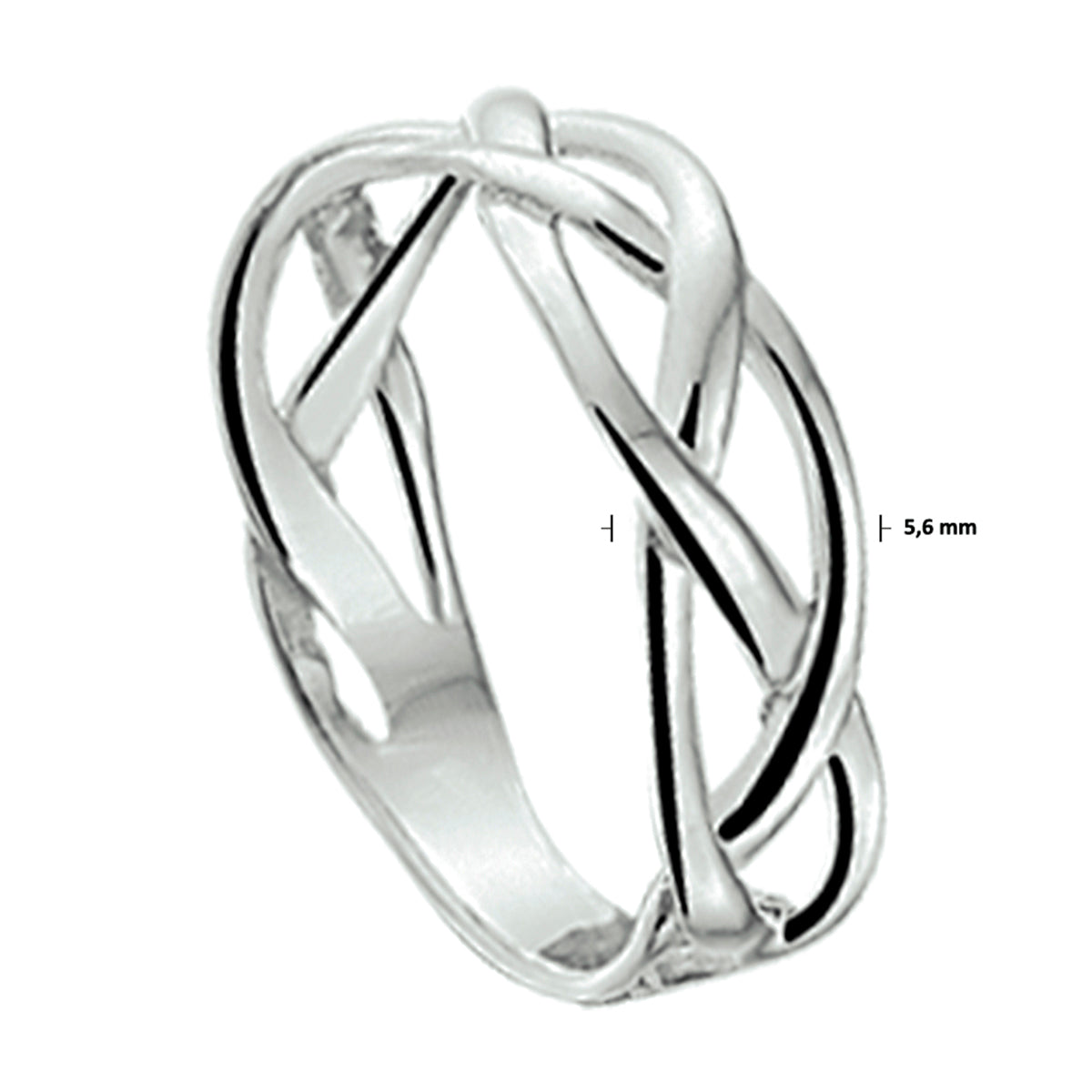 vDam Ring Zilver Gerhodineerd 1326379 Maat 17½