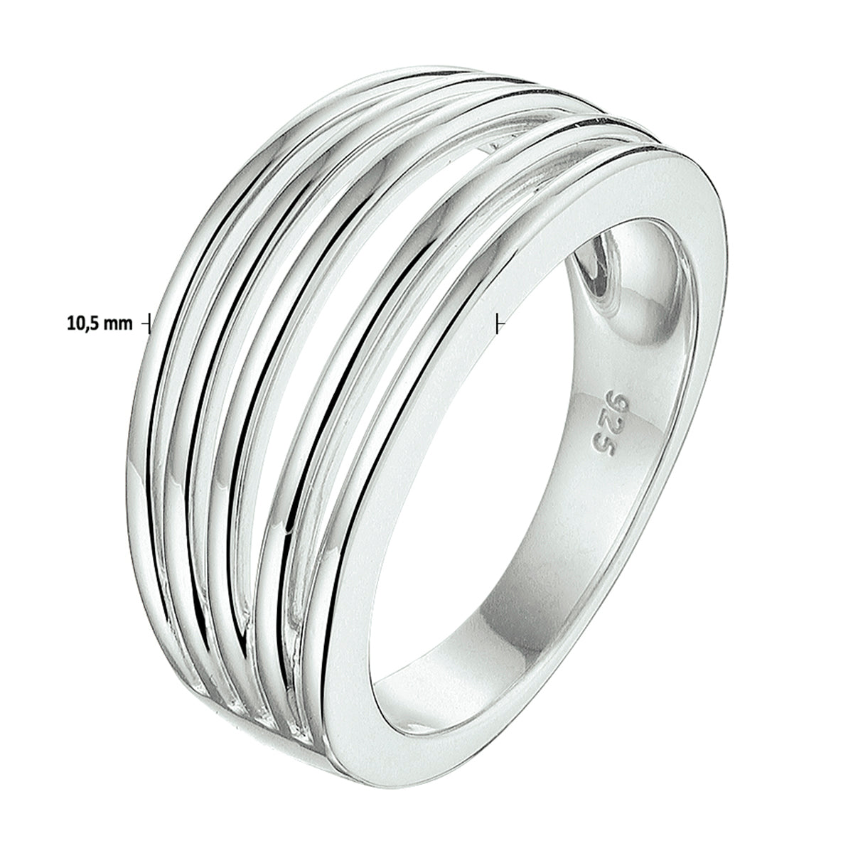 vDam Ring Zilver Gerhodineerd 1328126 Maat 18½