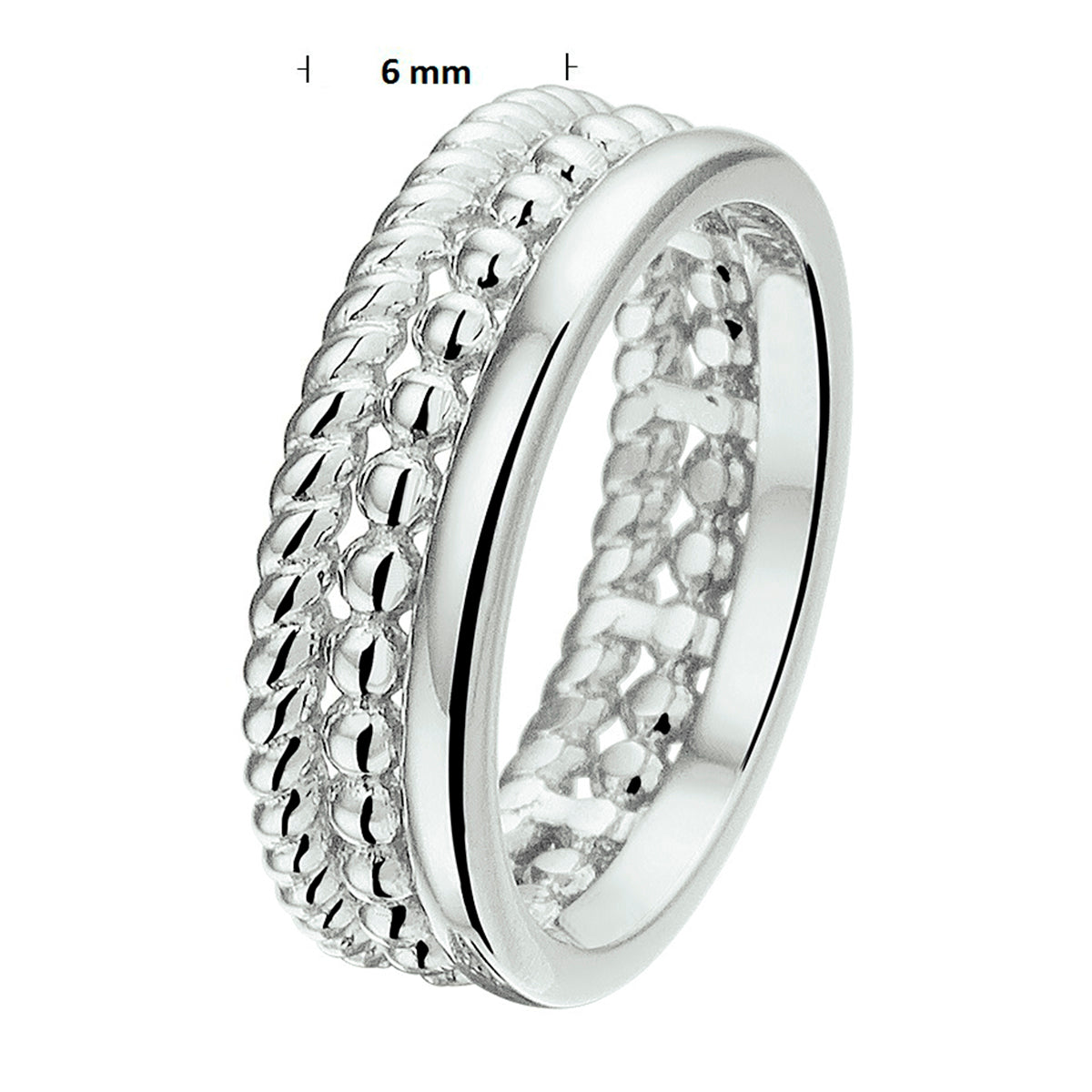 vDam Ring Zilver Gerhodineerd 1328487 Maat 20¼