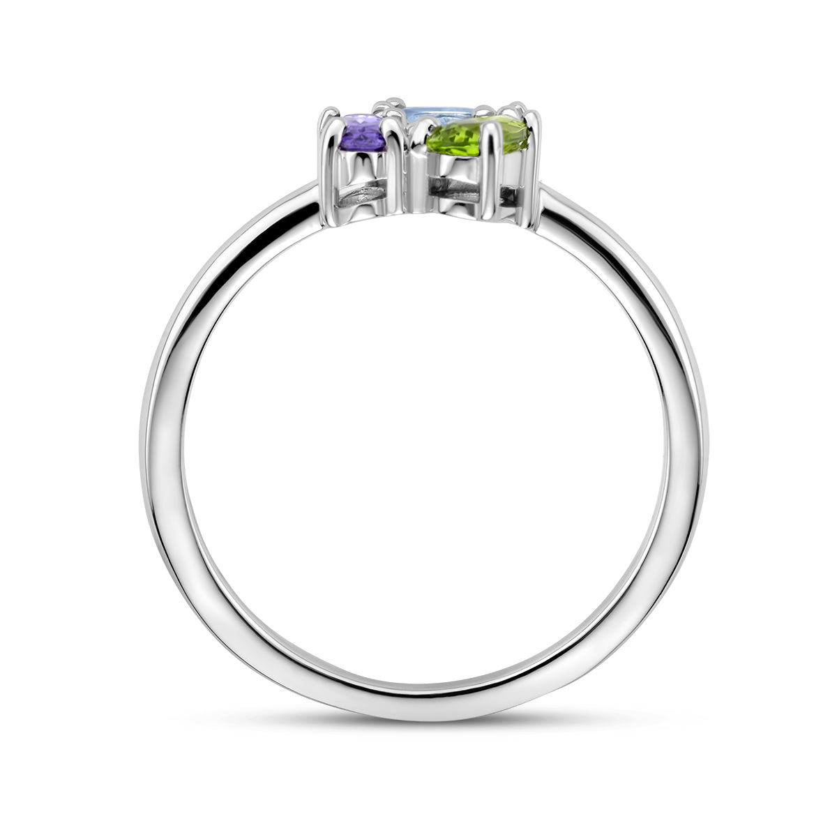 vDam Ring Zirkonia En Synth Edelstenen Zilver Gerhodineerd 1336579 Maat 17¾